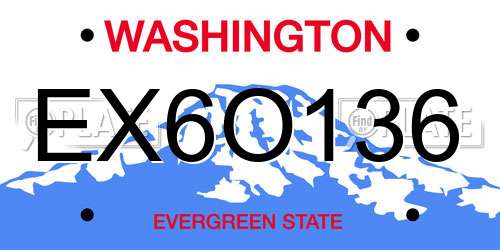 EX6O136 Washington License Plate
