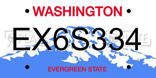 EX6S334 Washington License Plate