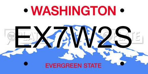 EX7W2S Washington License Plate