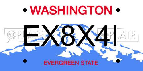 EX8X4I Washington License Plate