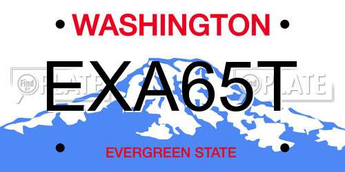 EXA65T Washington License Plate