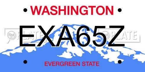 EXA65Z Washington License Plate