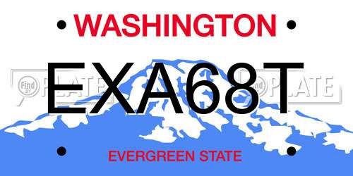EXA68T Washington License Plate
