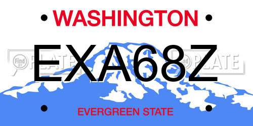 EXA68Z Washington License Plate