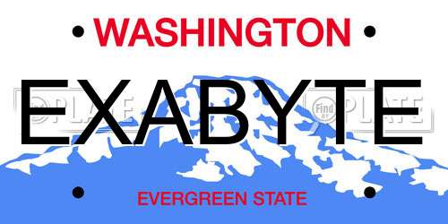 EXABYTE Washington License Plate
