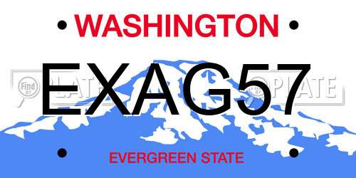 EXAG57 Washington License Plate