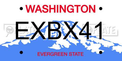 EXBX41 Washington License Plate