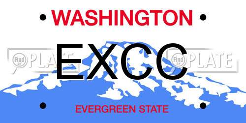 EXCC Washington License Plate