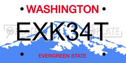 EXK34T Washington License Plate