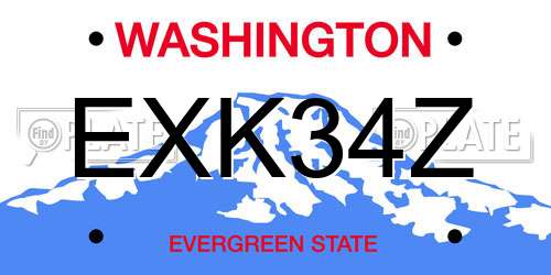 EXK34Z Washington License Plate