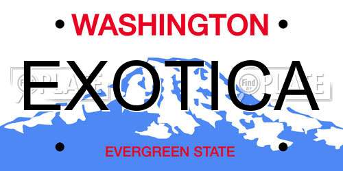 EXOTICA Washington License Plate