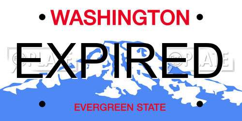 EXPIRED Washington License Plate