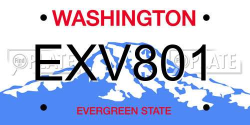 EXV801 Washington License Plate