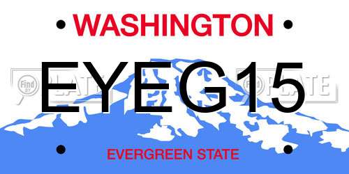 EYEG15 Washington License Plate