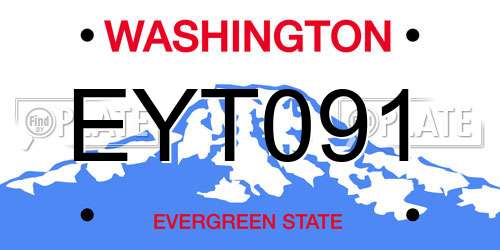 EYT091 Washington License Plate