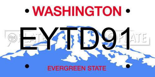 EYTD91 Washington License Plate