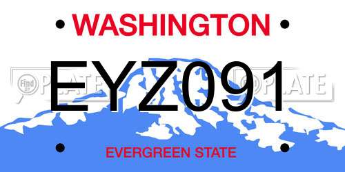 EYZ091 Washington License Plate