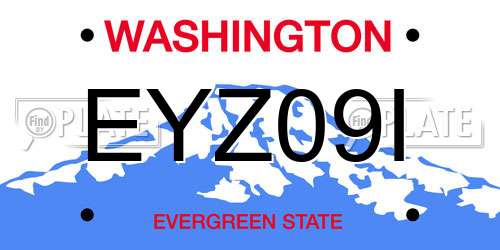 EYZ09I Washington License Plate