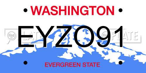 EYZO91 Washington License Plate