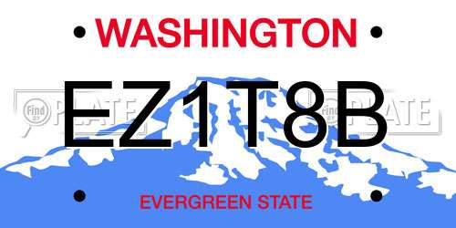 EZ1T8B Washington License Plate