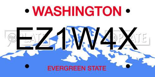 EZ1W4X Washington License Plate