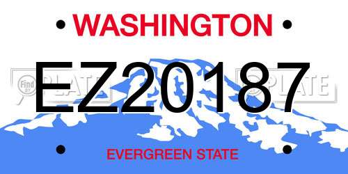 EZ20187 Washington License Plate