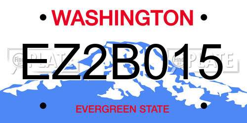 EZ2B015 Washington License Plate