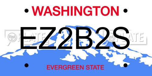 EZ2B2S Washington License Plate
