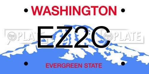 EZ2C Washington License Plate
