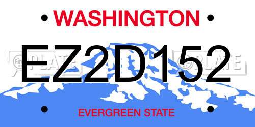 EZ2D152 Washington License Plate