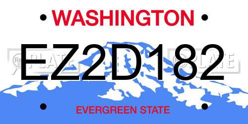 EZ2D182 Washington License Plate