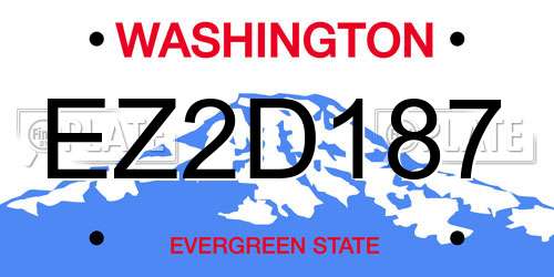 EZ2D187 Washington License Plate