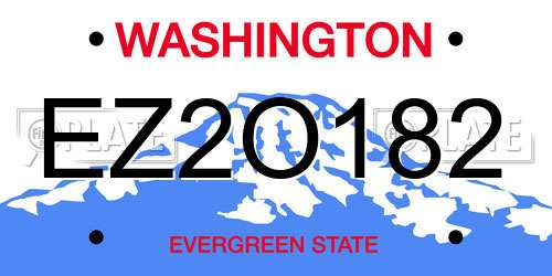 EZ2O182 Washington License Plate