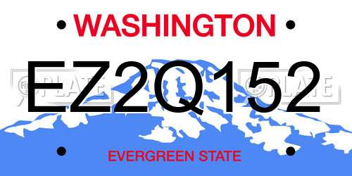 EZ2Q152 Washington License Plate