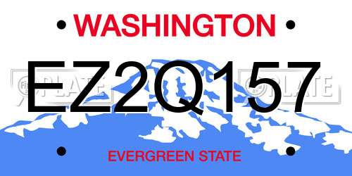 EZ2Q157 Washington License Plate
