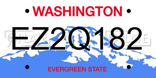 EZ2Q182 Washington License Plate