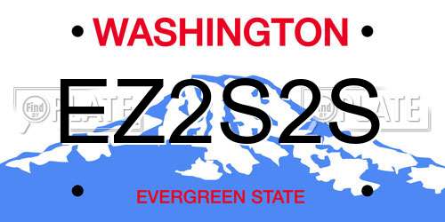EZ2S2S Washington License Plate