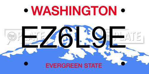 EZ6L9E Washington License Plate