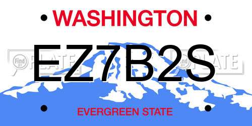 EZ7B2S Washington License Plate