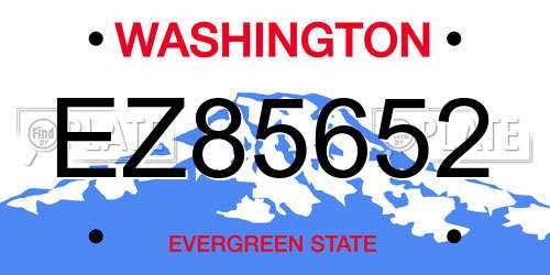 EZ85652 Washington License Plate