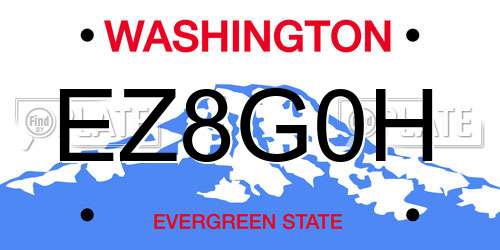 EZ8G0H Washington License Plate