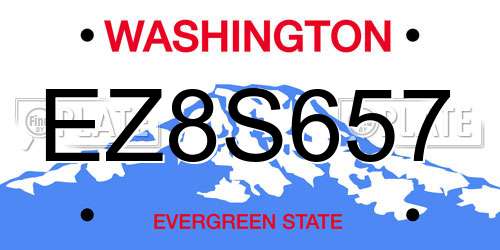 EZ8S657 Washington License Plate