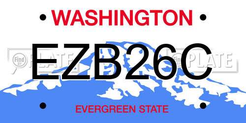 EZB26C Washington License Plate