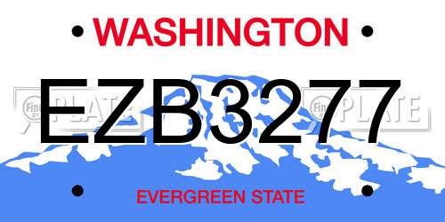 EZB3277 Washington License Plate