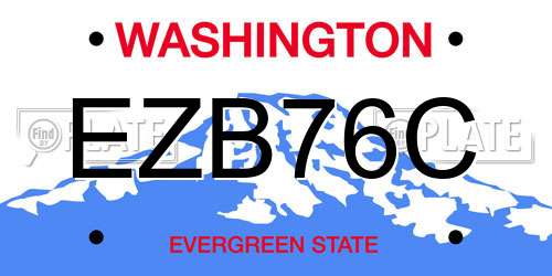 EZB76C Washington License Plate