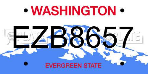 EZB8657 Washington License Plate