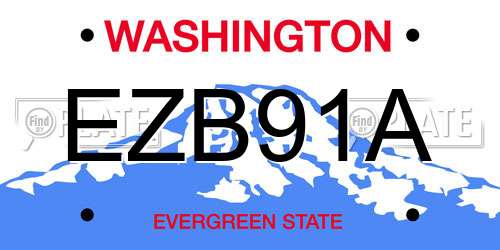 EZB91A Washington License Plate
