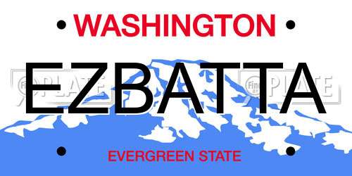 EZBATTA Washington License Plate