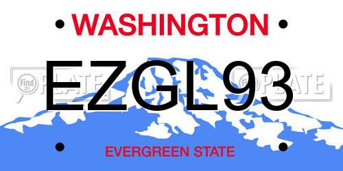 EZGL93 Washington License Plate