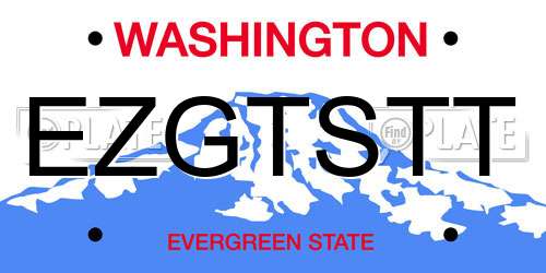 EZGTSTT Washington License Plate